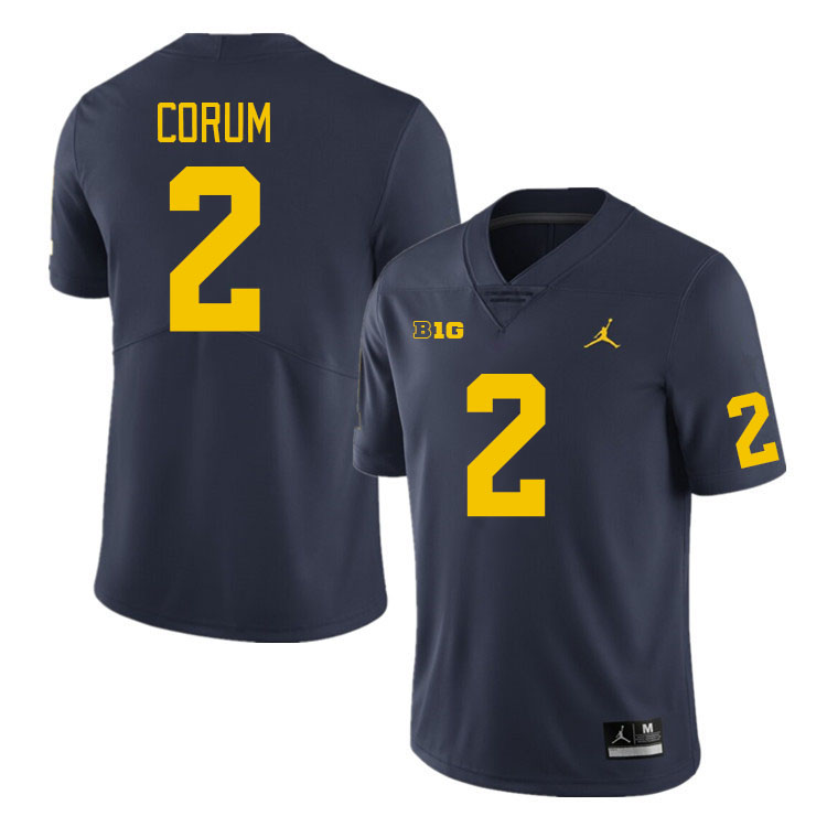 Michigan Wolverines #2 Blake Corum College Football Jerseys Stitched Sale-Navy